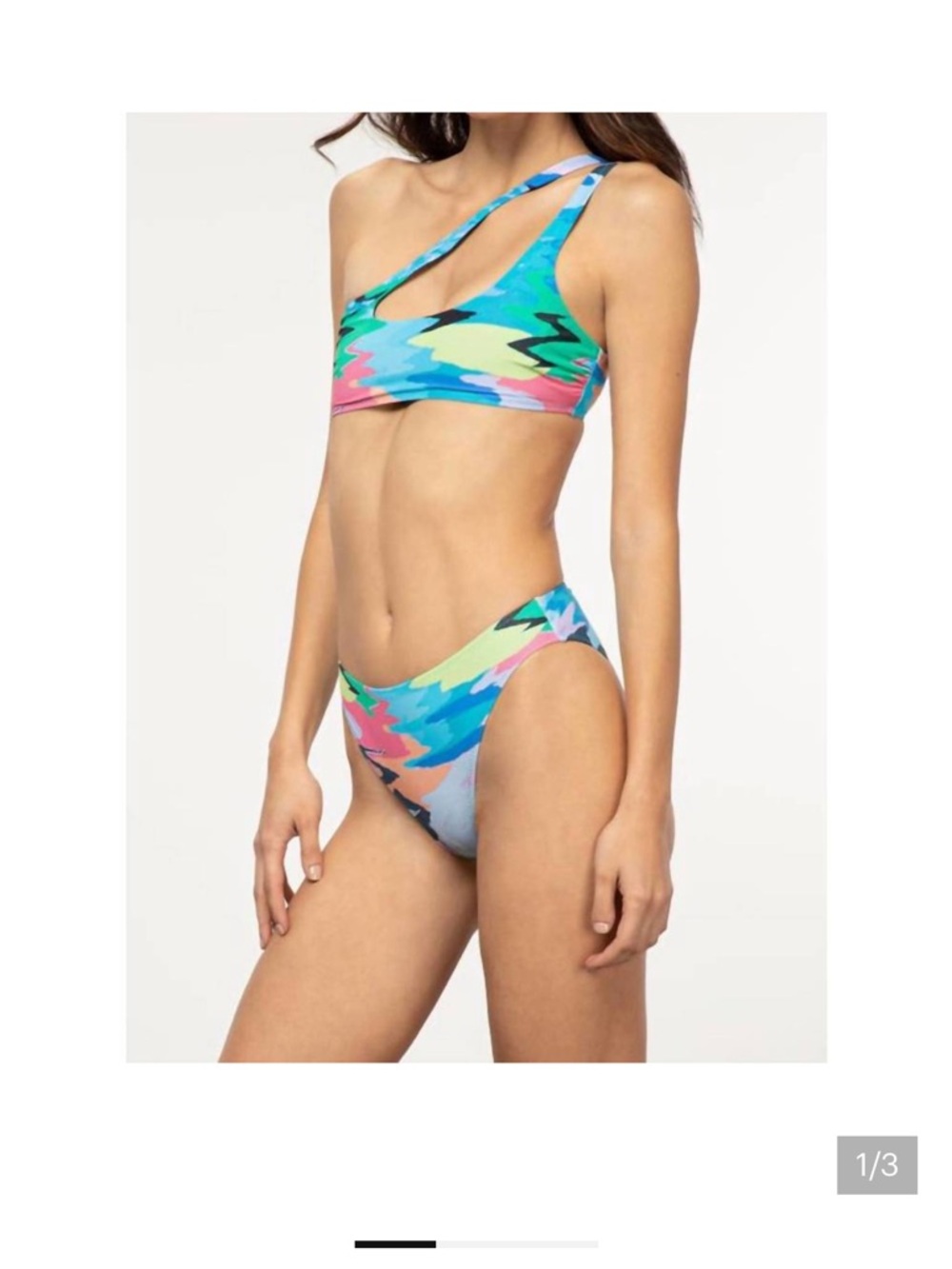 NWT SOLID & STRIPED two piece set in distortia print